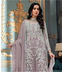 ADELA Mauve Pakistani fashion outfit in mauve tones.