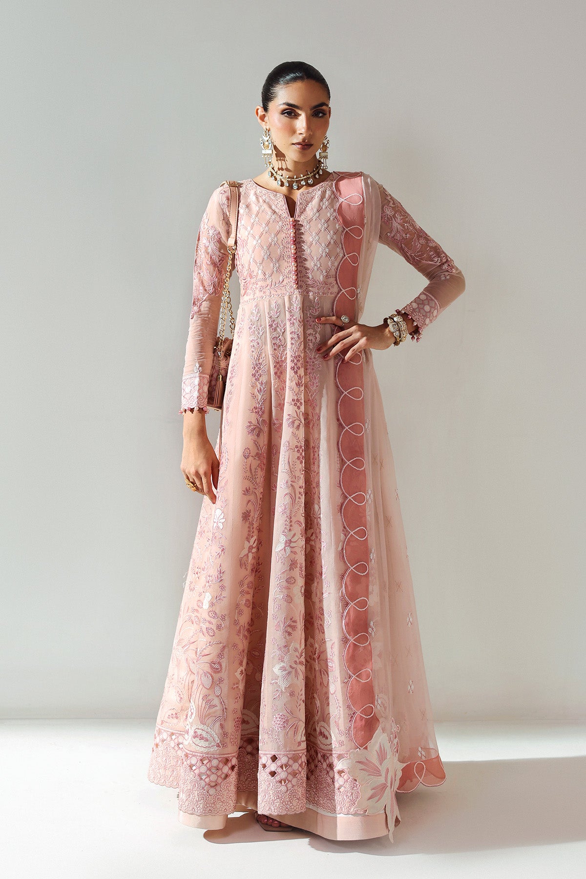 AF-BCH-2205-ILMAN semi-formal. Bamber Chiffon / Raw Silk / Organza. Available Unstitched.