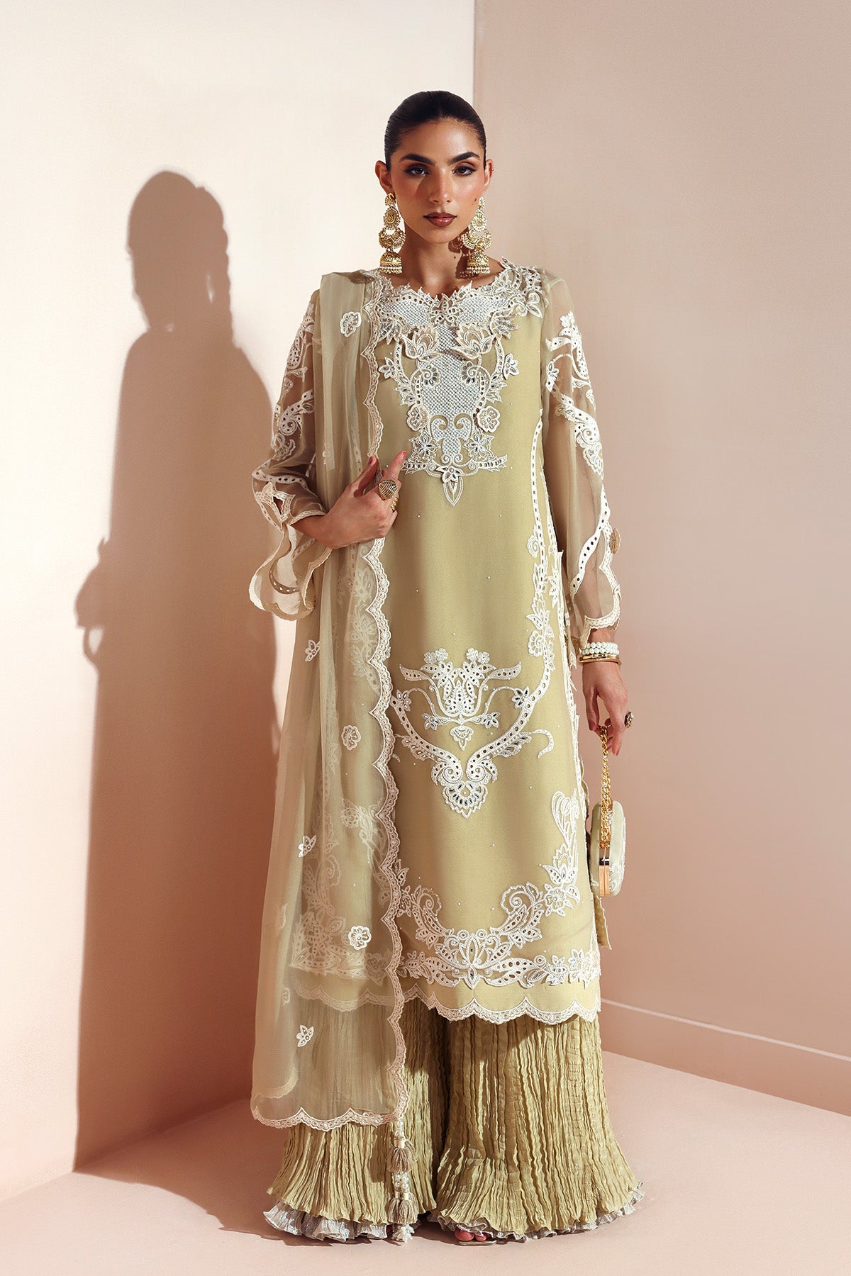 AF-BCH-2207-ALIHA semi-formal. Bamber Chiffon / Raw Silk / Organza. Available Unstitched.