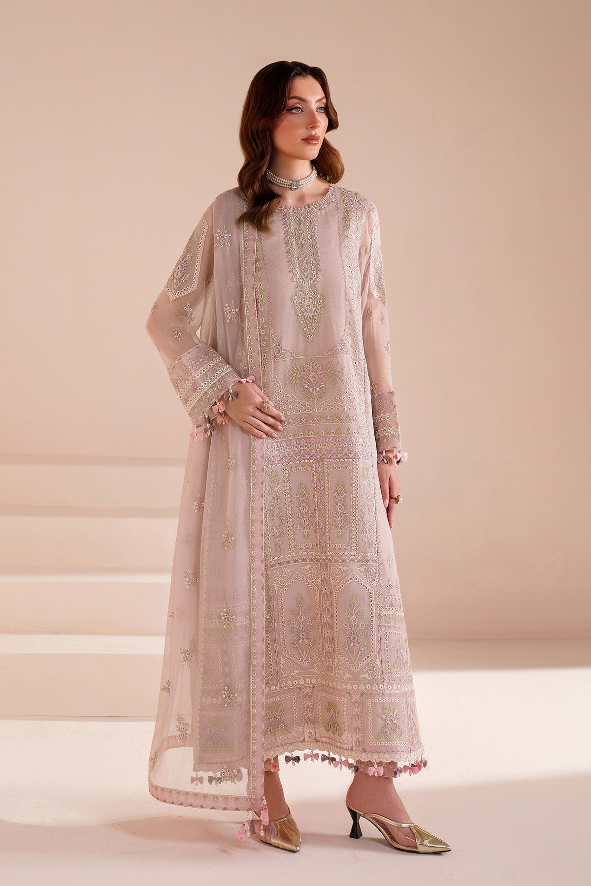 AF-BDHG-5039-Elva semi-formal. Bamber Chiffon / Raw Silk / Organza. Available Unstitched.