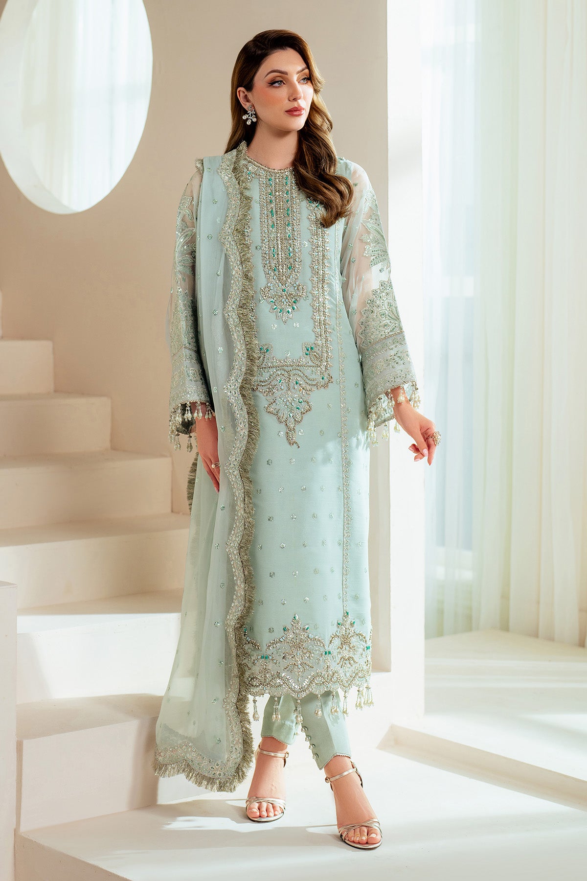 AF-BHM-4044-Orla wedding formal. Bamber Chiffon / Raw Silk / Organza. Available Unstitched.
