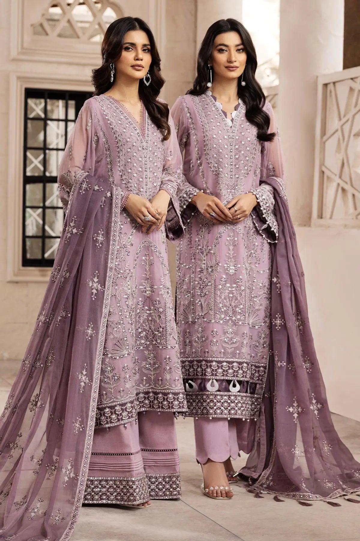 AF-CH-2110-Delia semi-formal. Raw Silk / Chiffon. Available Unstitched.
