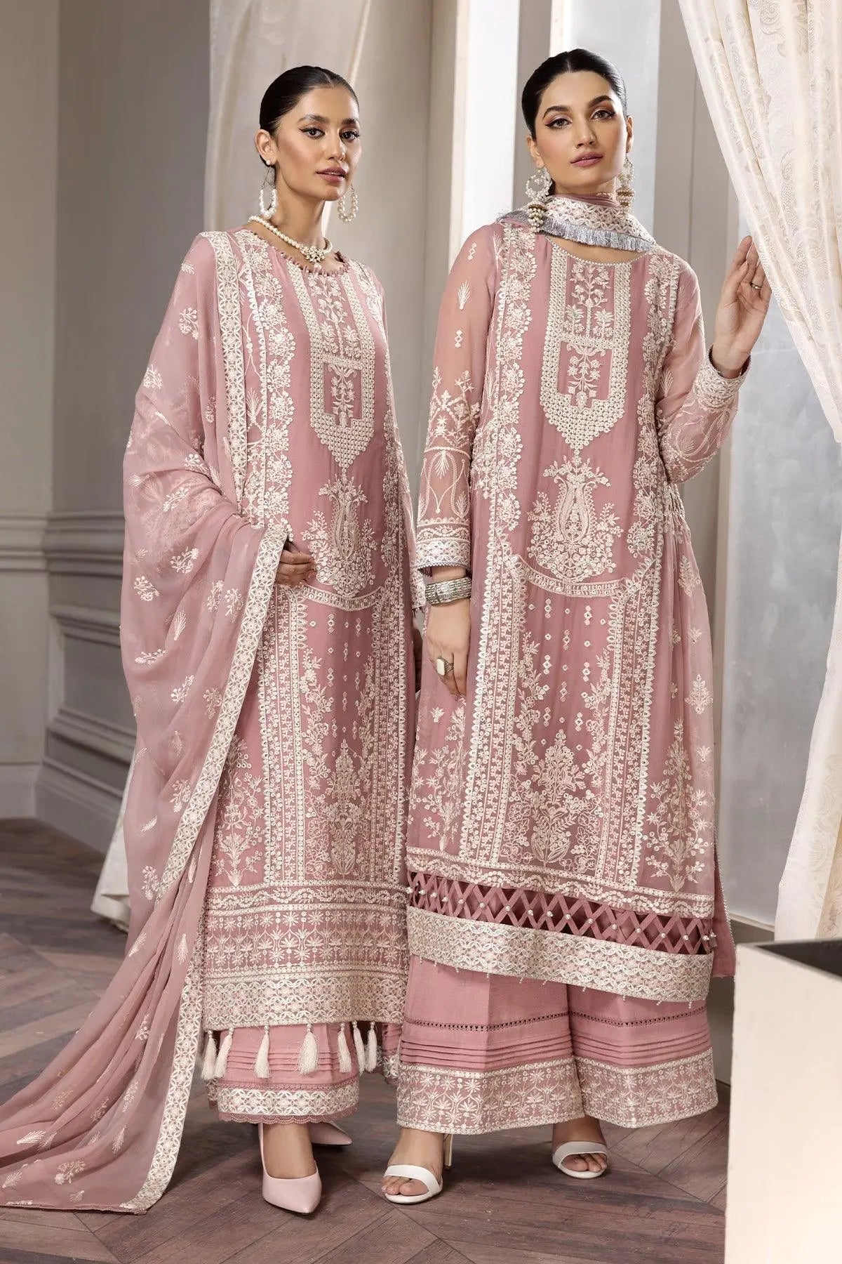 AF-CH-2124-Almira semi-formal. Raw Silk / Chiffon. Available Unstitched.