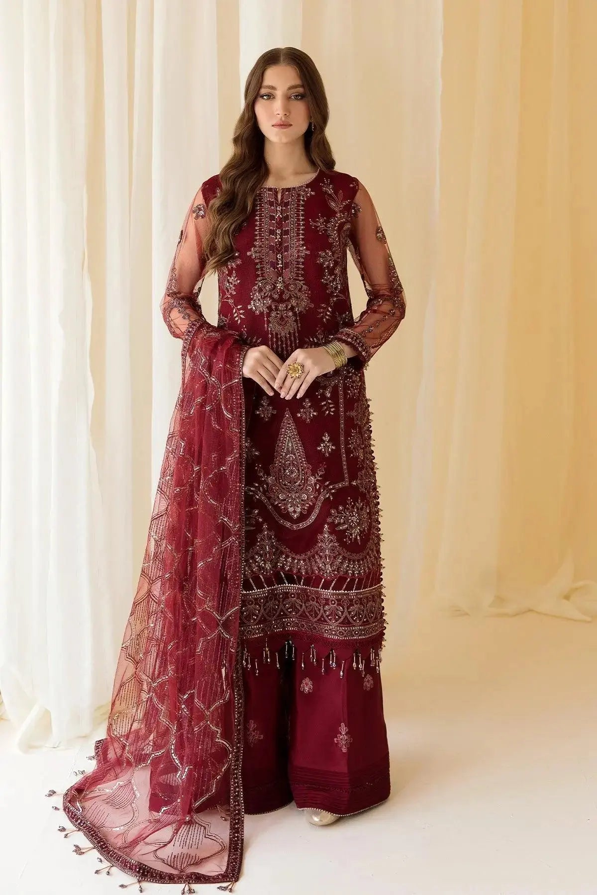 AF-CH-2146-Raya semi-formal. Net. Available Unstitched.