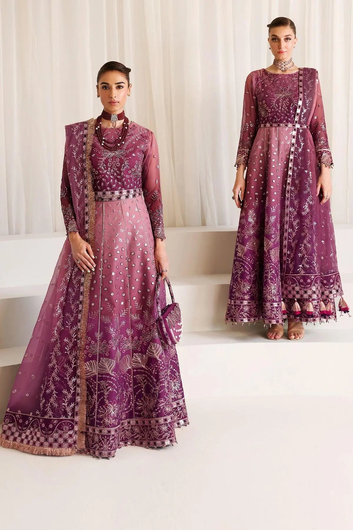 AF-CH-2178-Opal wedding formal. Raw Silk / Chiffon. Available Unstitched.