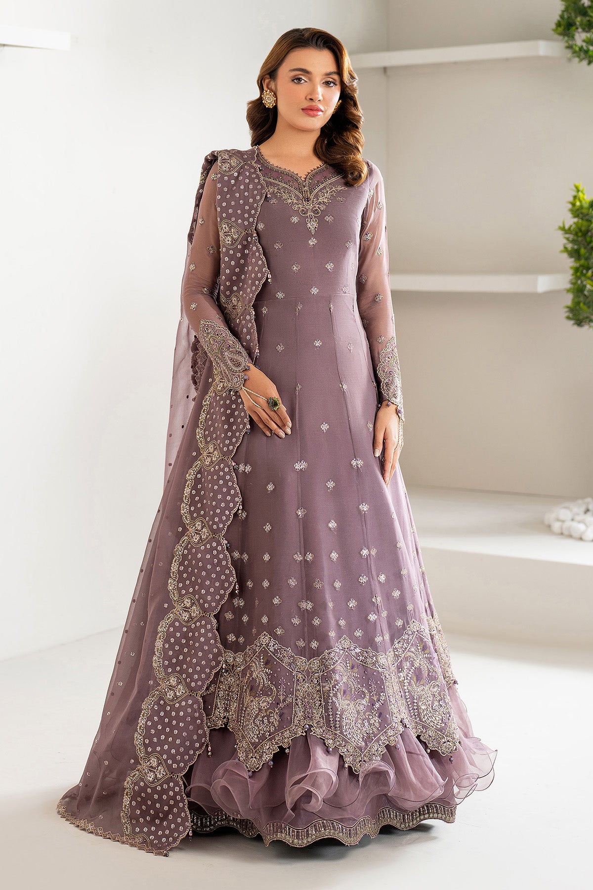 AF-CH-2183-Julia wedding formal. Raw Silk / Chiffon / Organza. Available Unstitched.