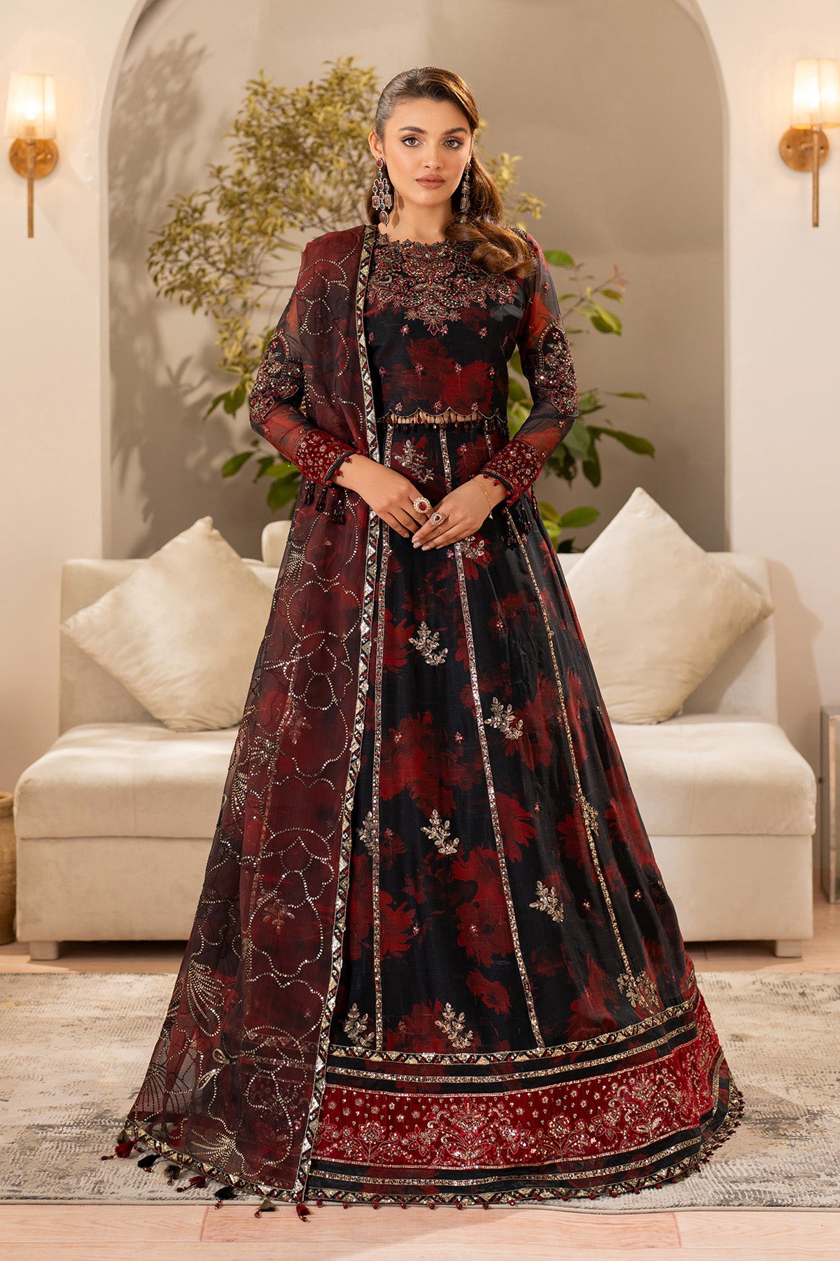 AF-CH-2191-Talia wedding formal. Raw Silk / Chiffon / Organza. Available Unstitched.