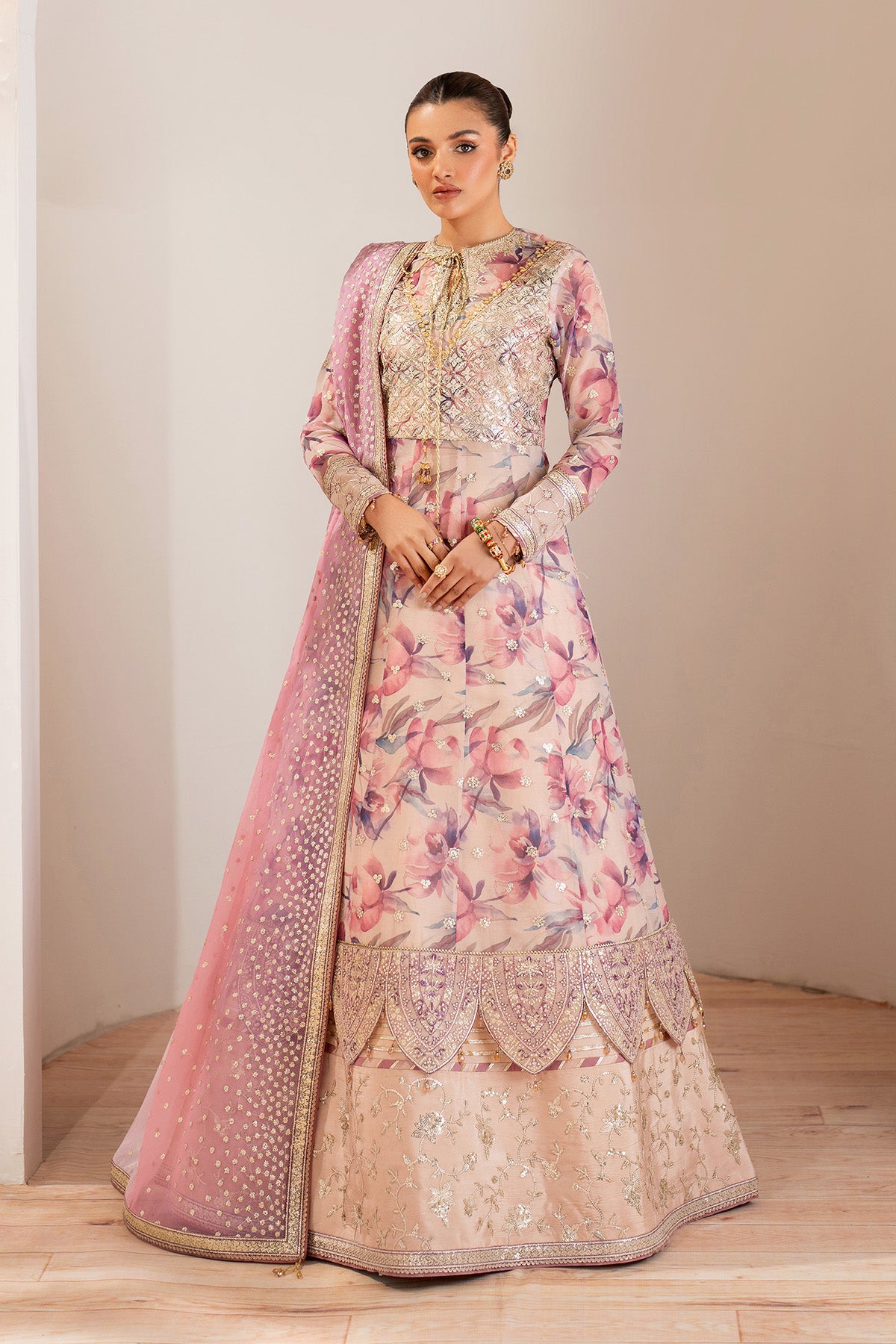 AF-CH-2193-Dina wedding formal. Chiffon / Organza. Available Unstitched.
