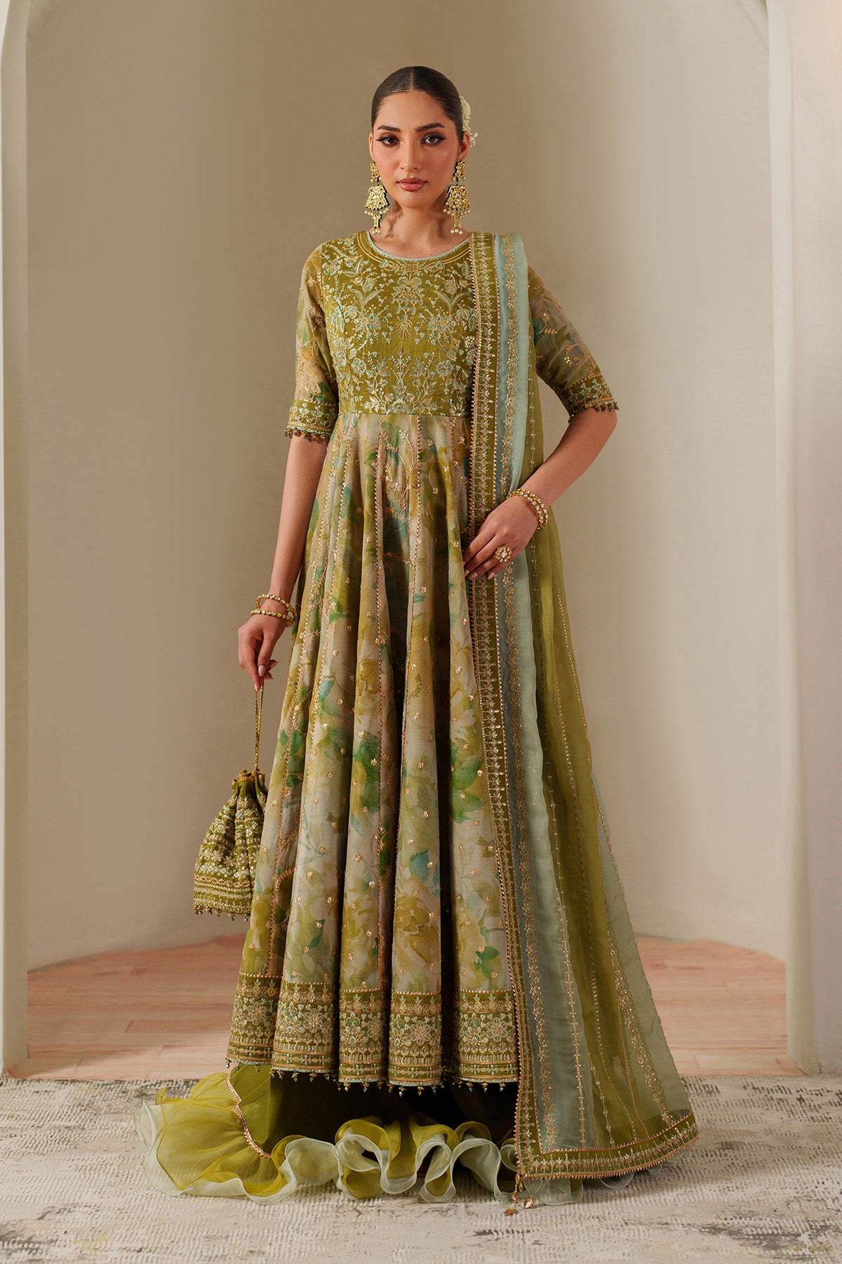 AF-CH-2195-Renee wedding formal. Chiffon / Silk. Available Unstitched.