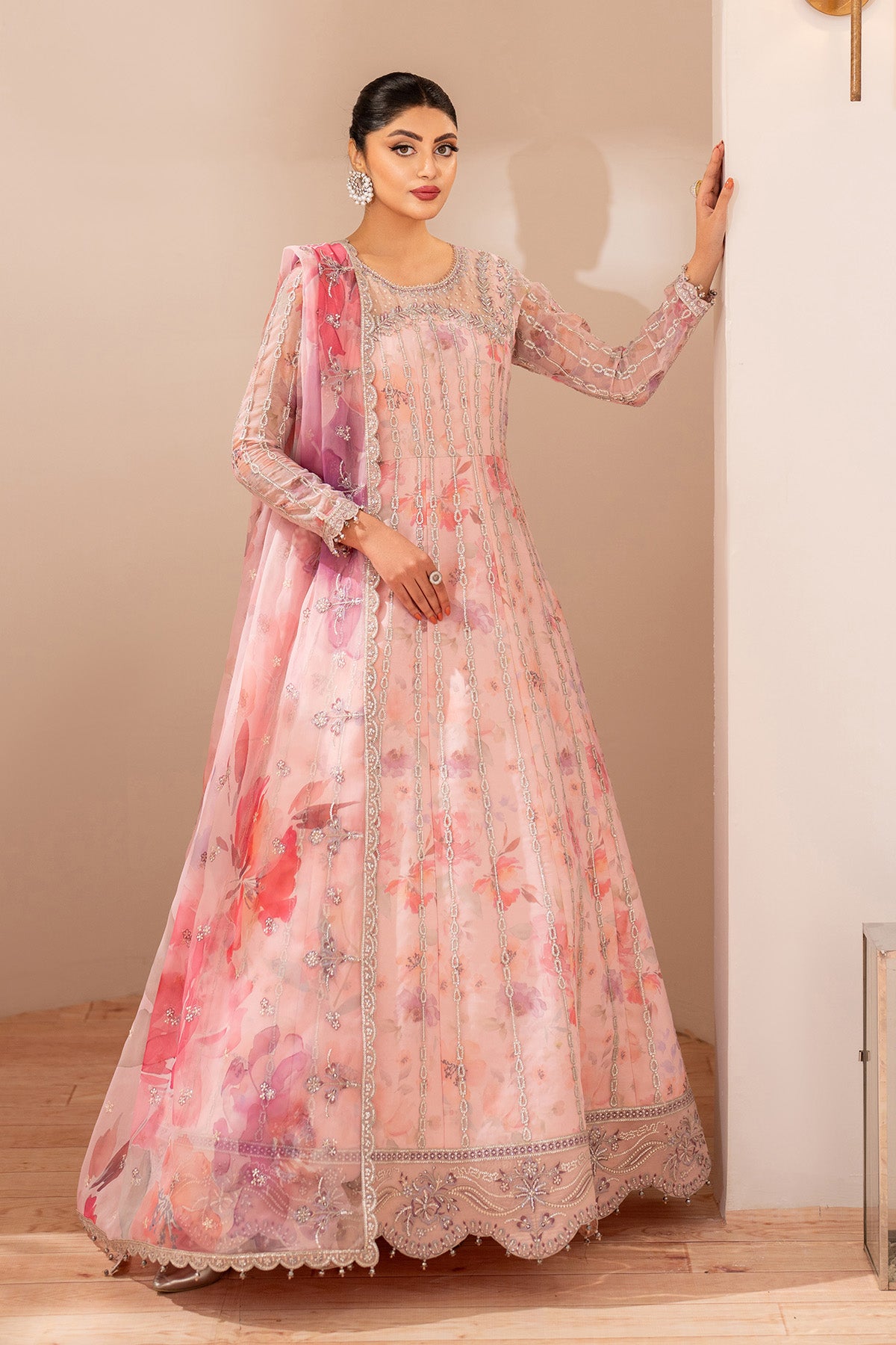 AF-CH-2197-Rimayah wedding formal. Raw Silk / Chiffon / Organza. Available Unstitched.