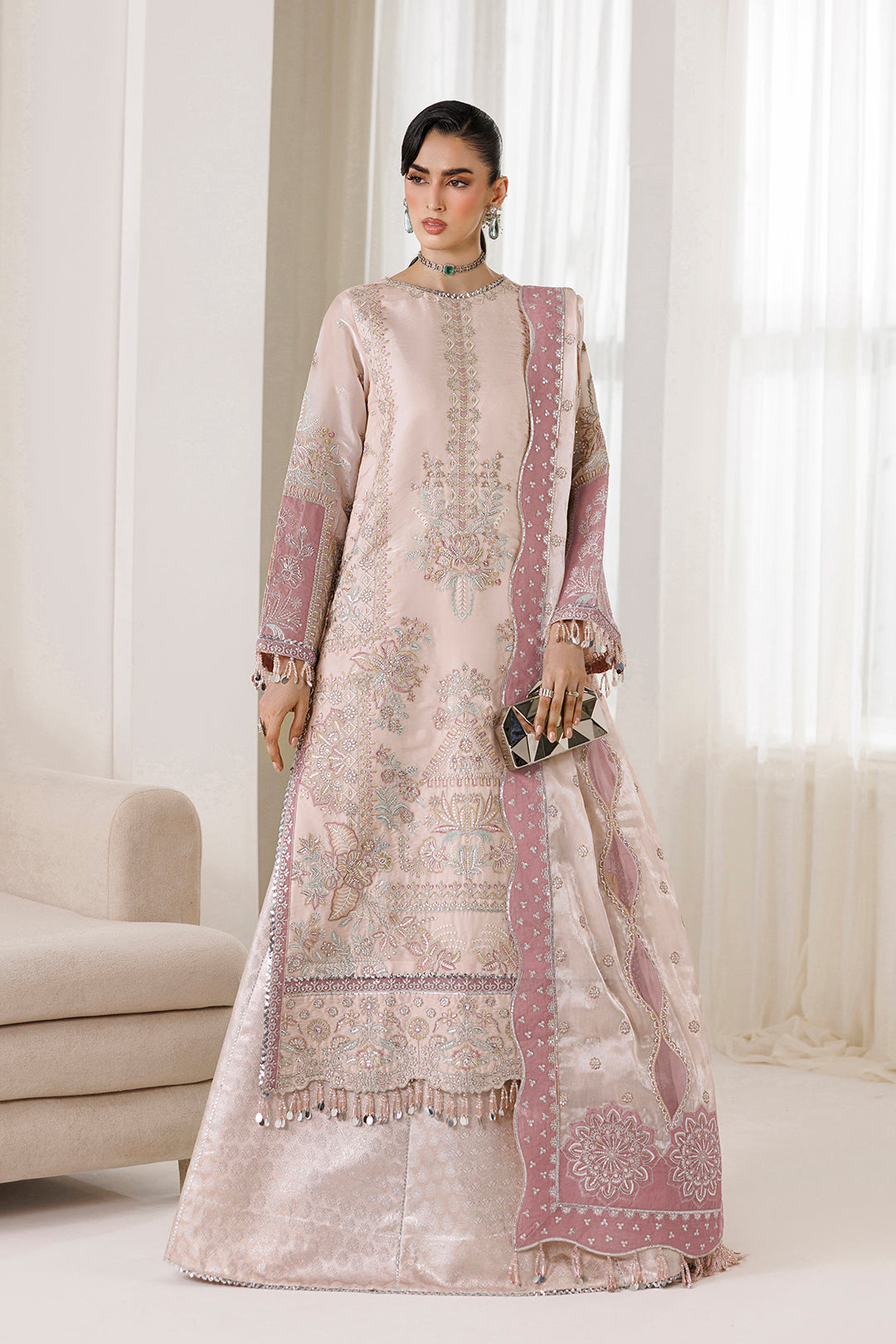 AF-CH-2262-Taurus wedding formal. Sheesha Silk / Organza. Available Unstitched.