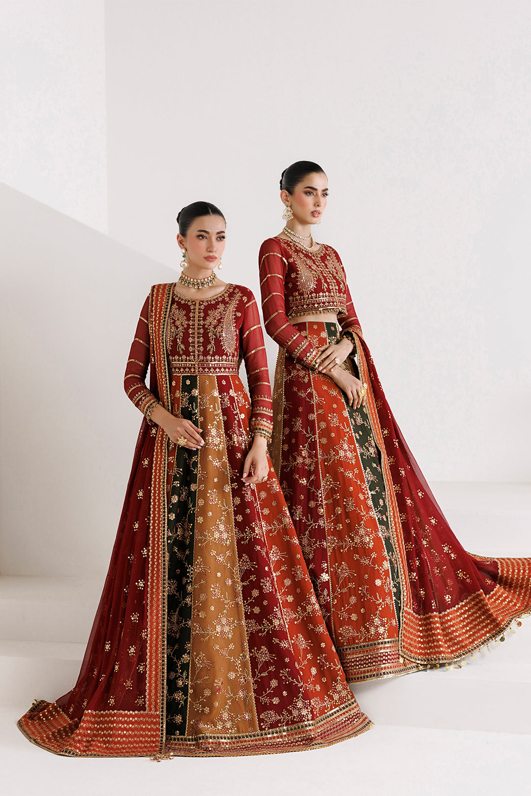 AF-CH-2263-Crystal wedding formal. Chiffon. Available Unstitched.