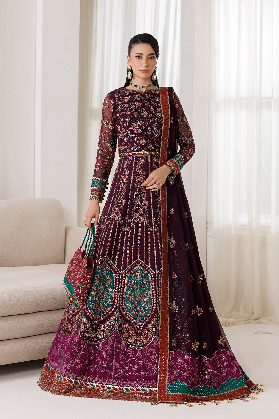 AF-CH-2267-Dawn wedding formal. Chiffon. Available Unstitched.