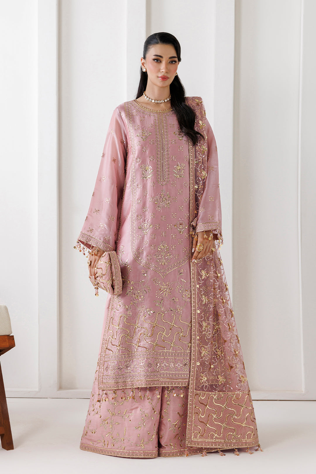 AF-CH-2269-Lamiya wedding formal. Sheesha Silk / Raw Silk / Organza. Available Unstitched.