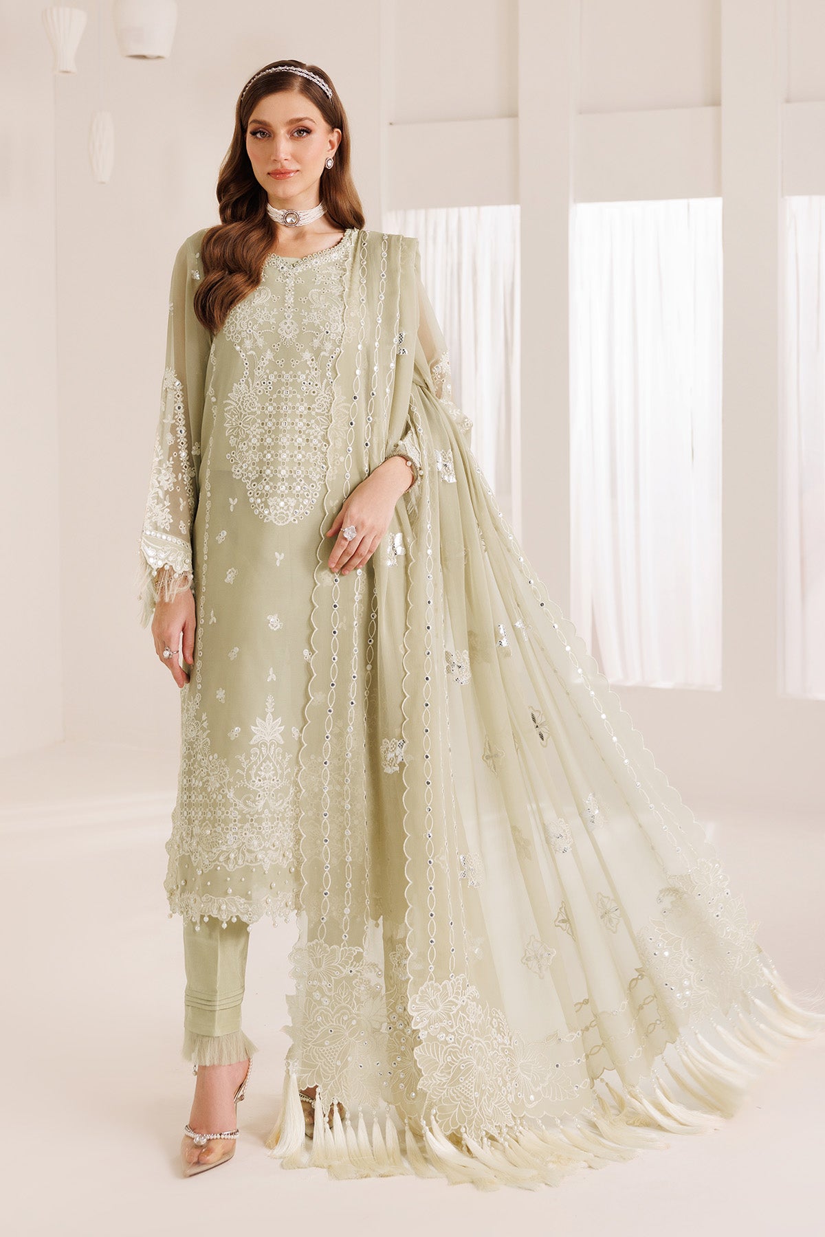 AF-DHG-5031-Ahana semi-formal. Raw Silk / Chiffon / Organza. Available Unstitched.