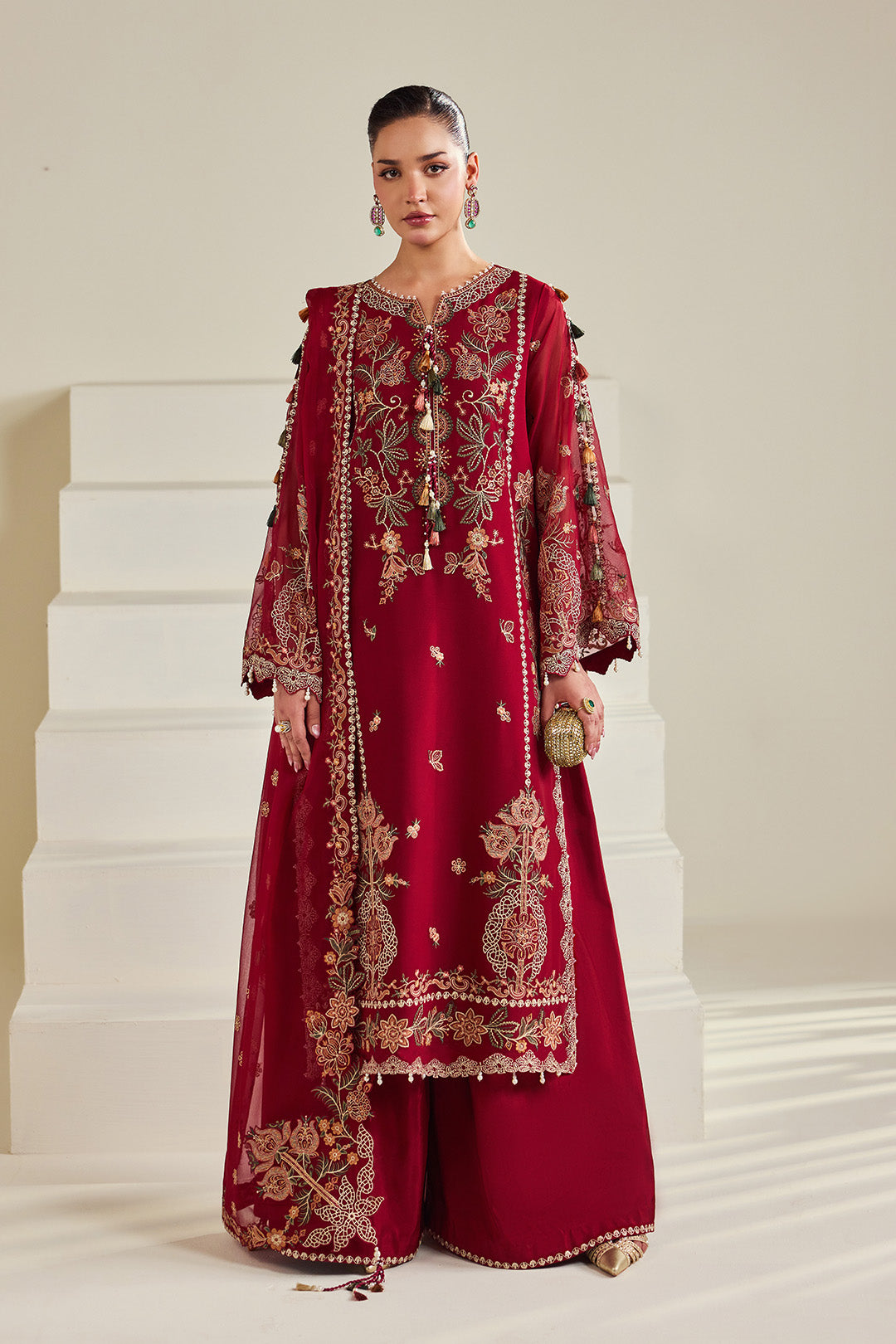 AF-DHG-5053-Suraira semi-formal. Chiffon. Available Unstitched.