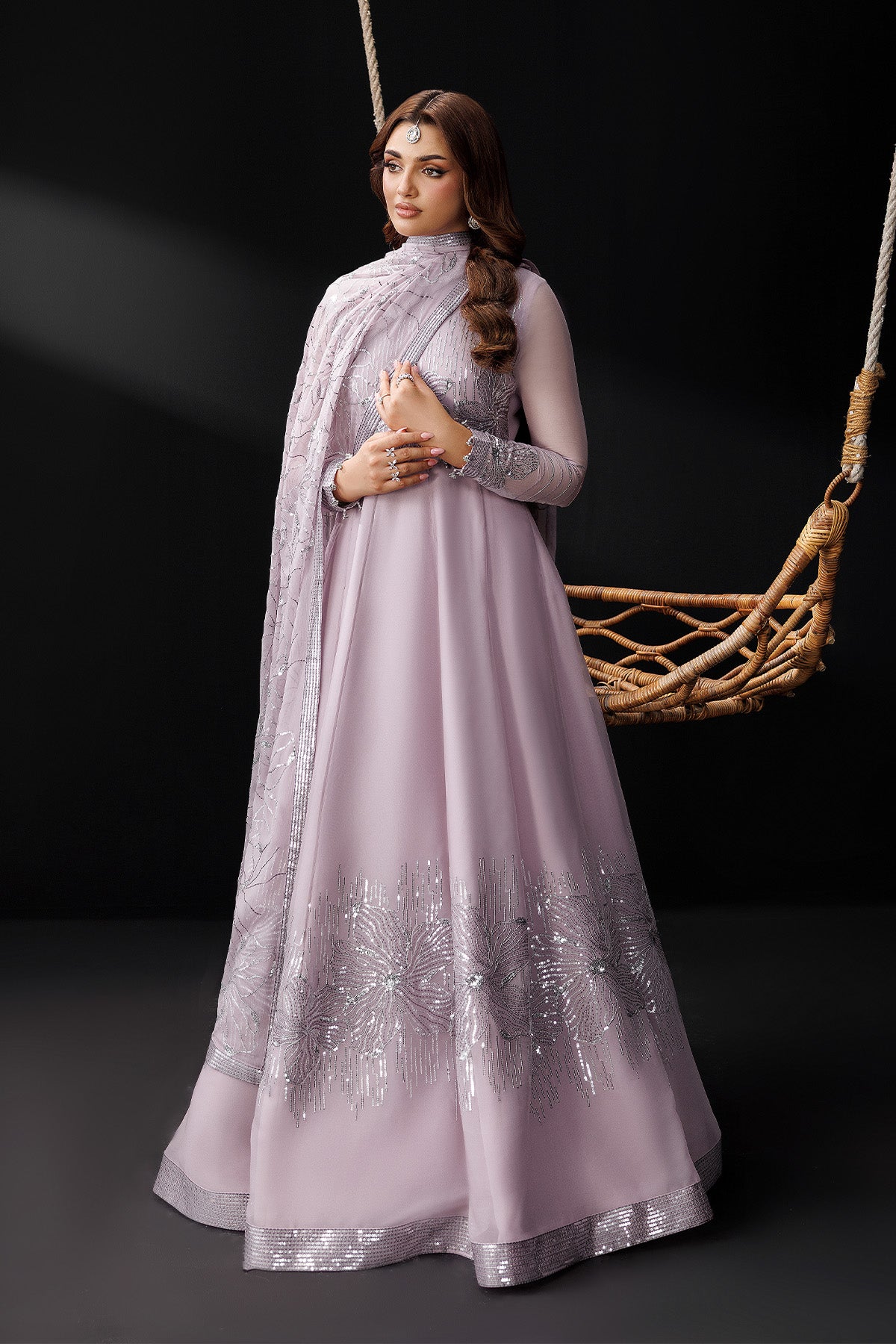 AF-DUA-3033-Stardust semi-formal. Raw Silk. Available Unstitched.