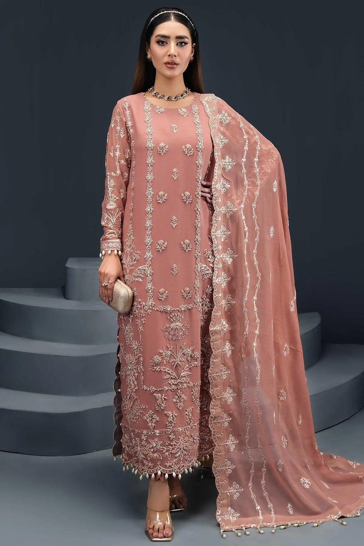 AF-HM-4004-Isla wedding formal. Raw Silk / Chiffon. Available Unstitched.