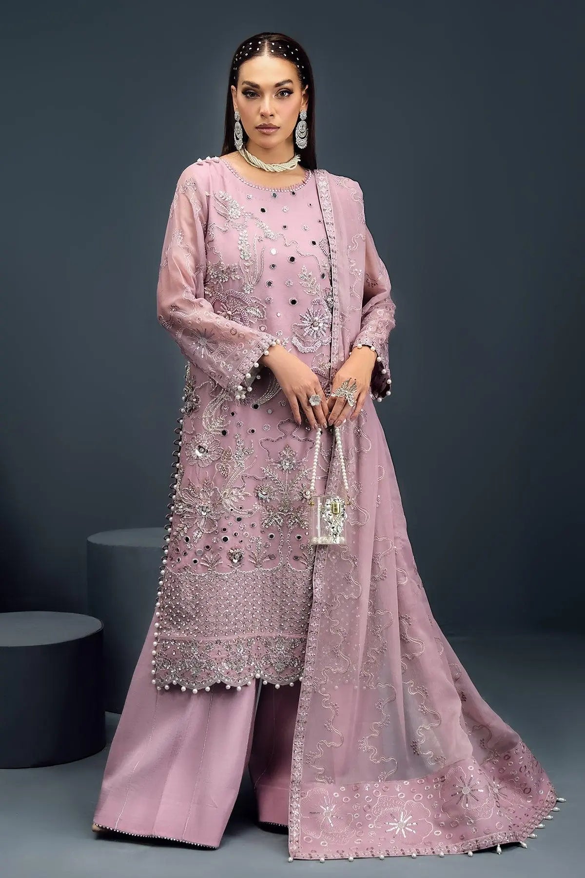 AF-HM-4006-Eris wedding formal. Raw Silk / Chiffon. Available Unstitched.