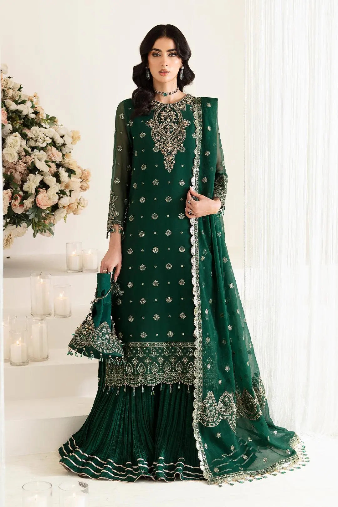 AF-HM-4010-Stella wedding formal. Chiffon / Organza. Available Unstitched.