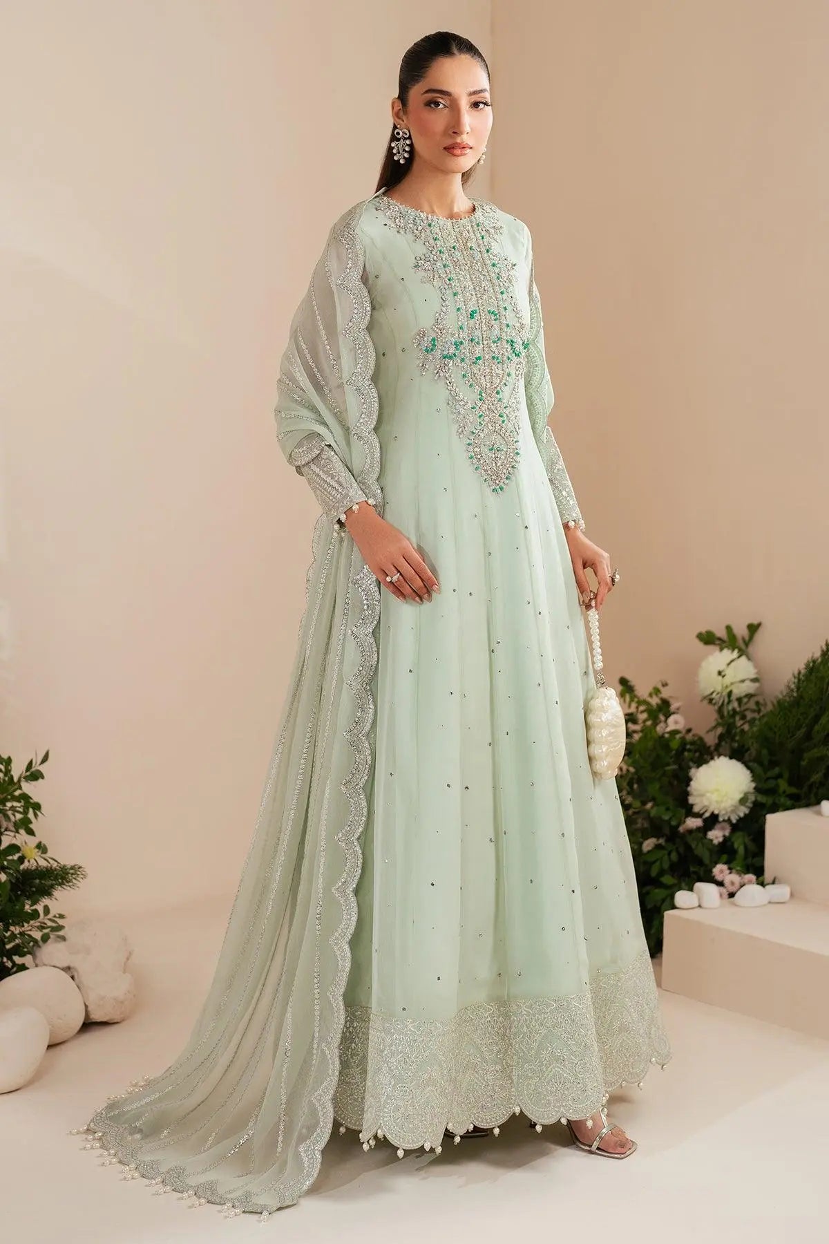 AF-HM-4035-Rimel wedding formal. Raw Silk / Chiffon / Organza. Available Unstitched.