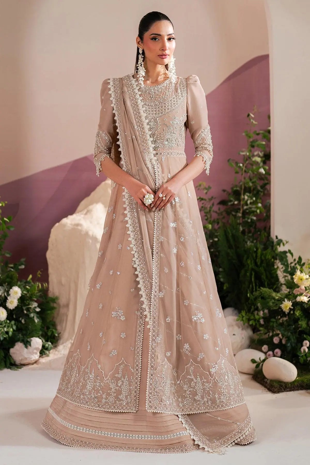 AF-HM-4039-Sakura wedding formal. Raw Silk / Chiffon / Organza. Available Unstitched.