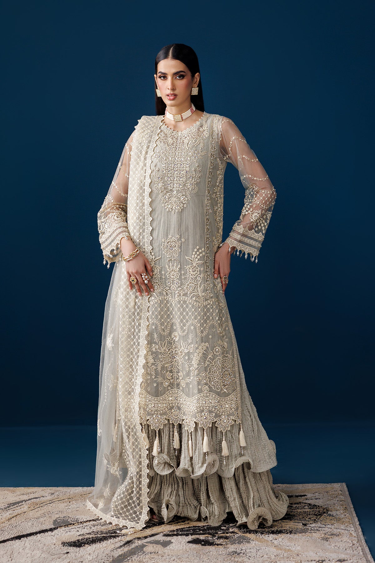 AF-NHM-4056-Velor wedding formal. Net. Available Unstitched.