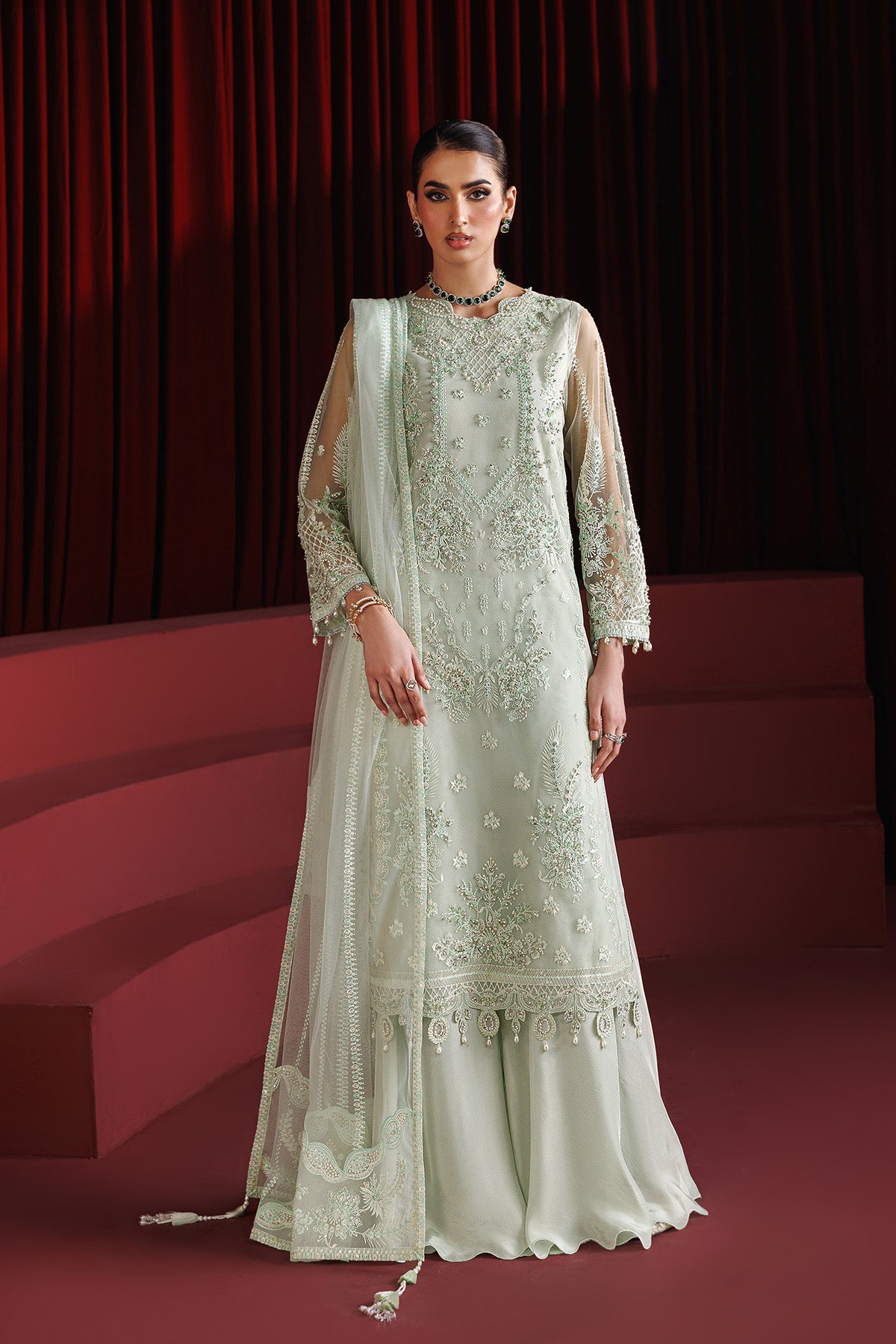 AF-NHM-4058-Muse wedding formal. Raw Silk / Net. Available Unstitched.