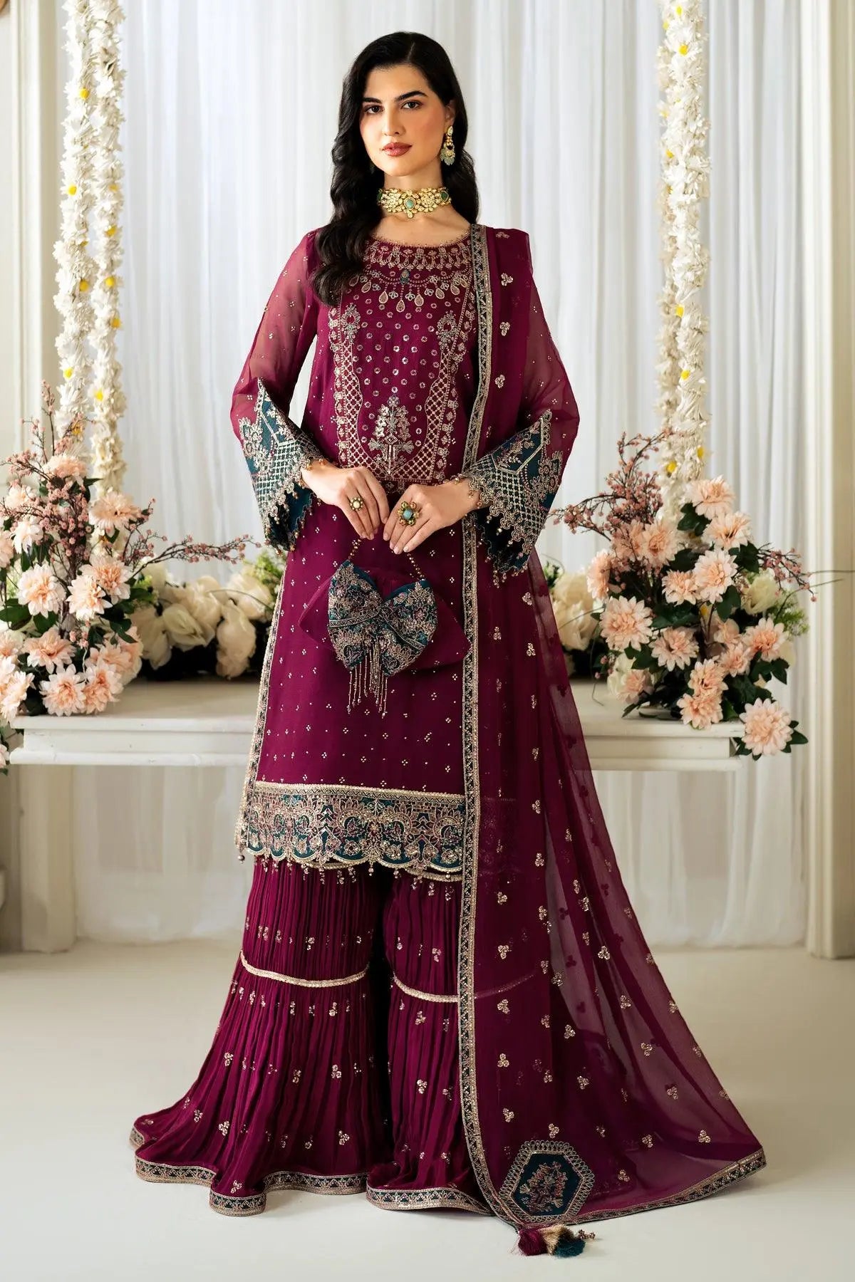 AF-PS-8001-Rosie wedding formal. Chiffon / Organza. Available Unstitched.