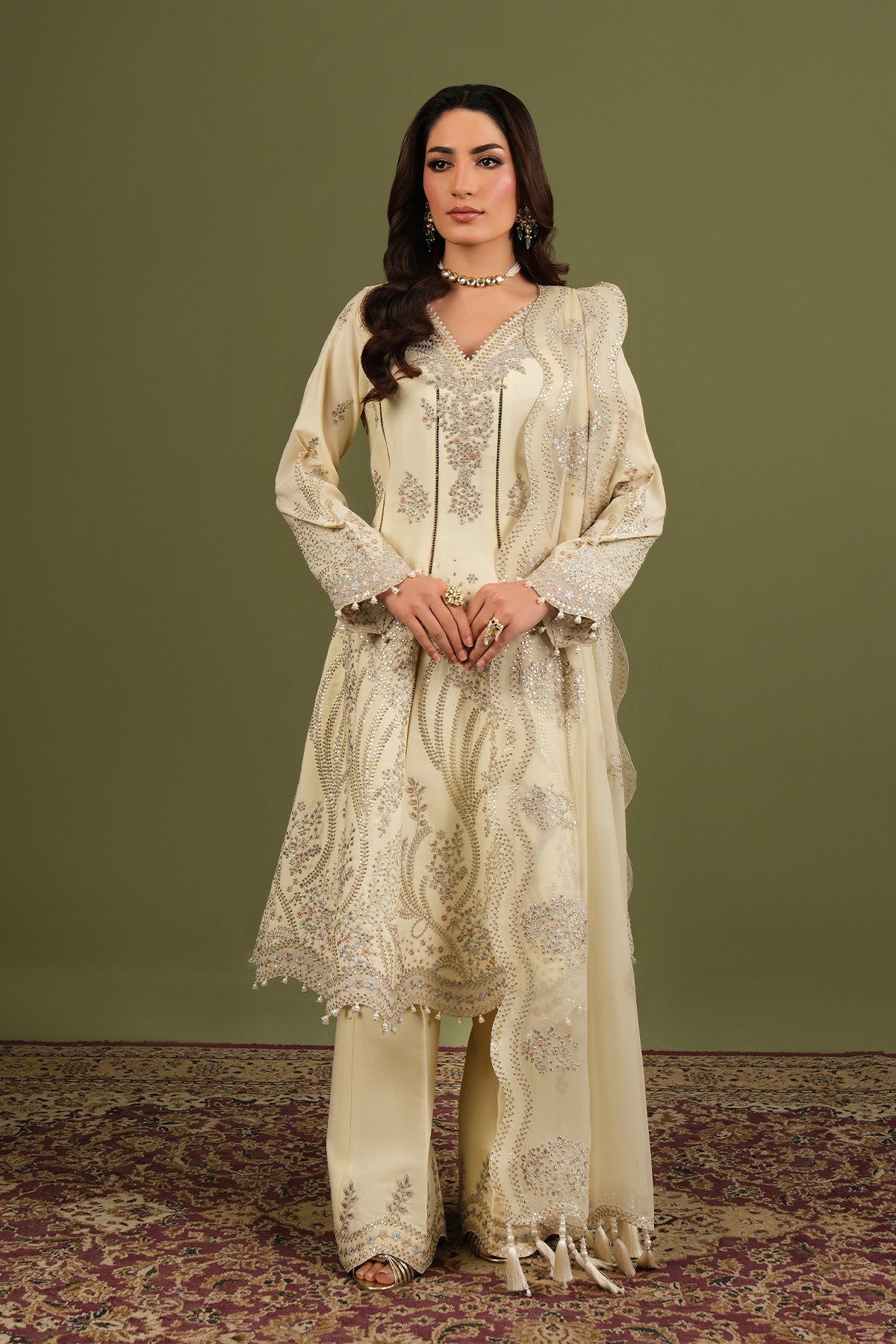 AF-RS-13-Emily semi-formal. Raw Silk / Organza. Available Unstitched.