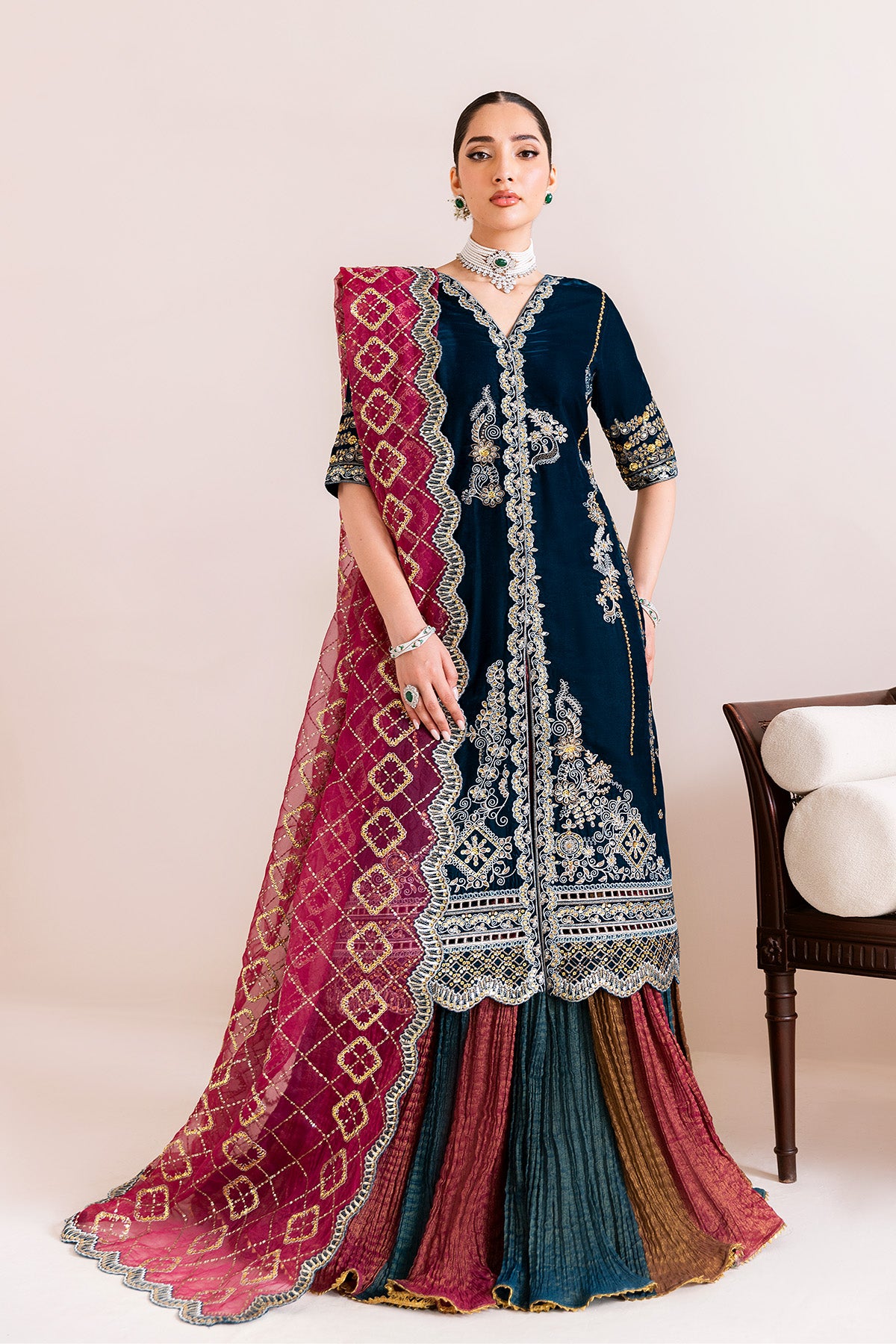 AF-VLT-2222-Mehroob wedding formal. Organza / Velvet. Available Unstitched.