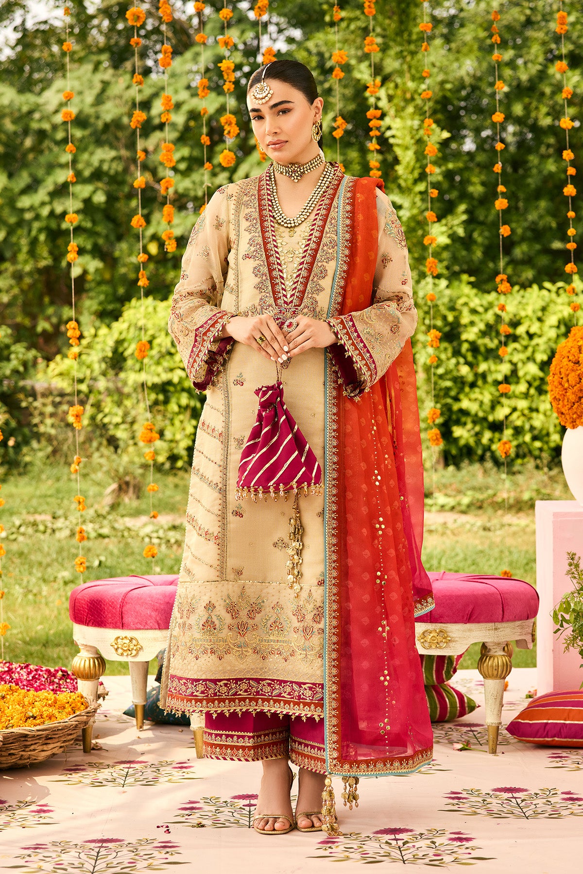 AF-ZN-2219-Dilruba wedding formal. Zari Net / Chiffon. Available Unstitched.