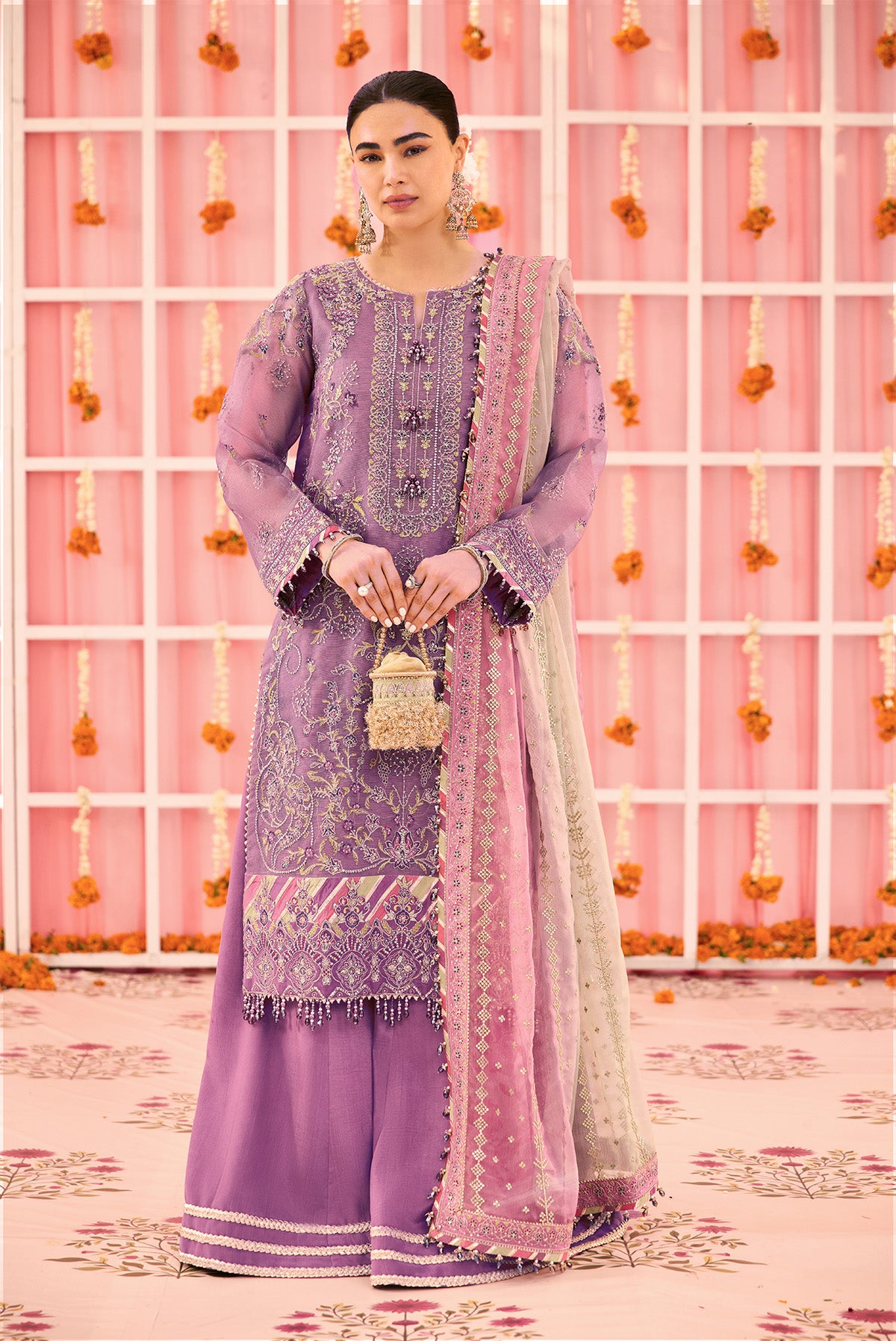 AF-ZN-2220-Zari wedding formal. Raw Silk / Zari Net / Chiffon. Available Unstitched.