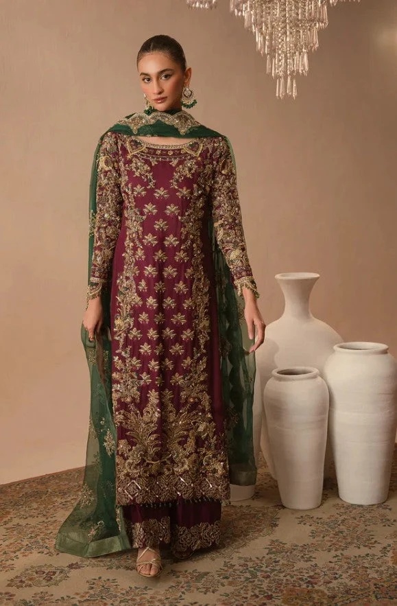 Abeera Usman - Burgundy Dusk Pakistani fashion outfit in burgundy tones.