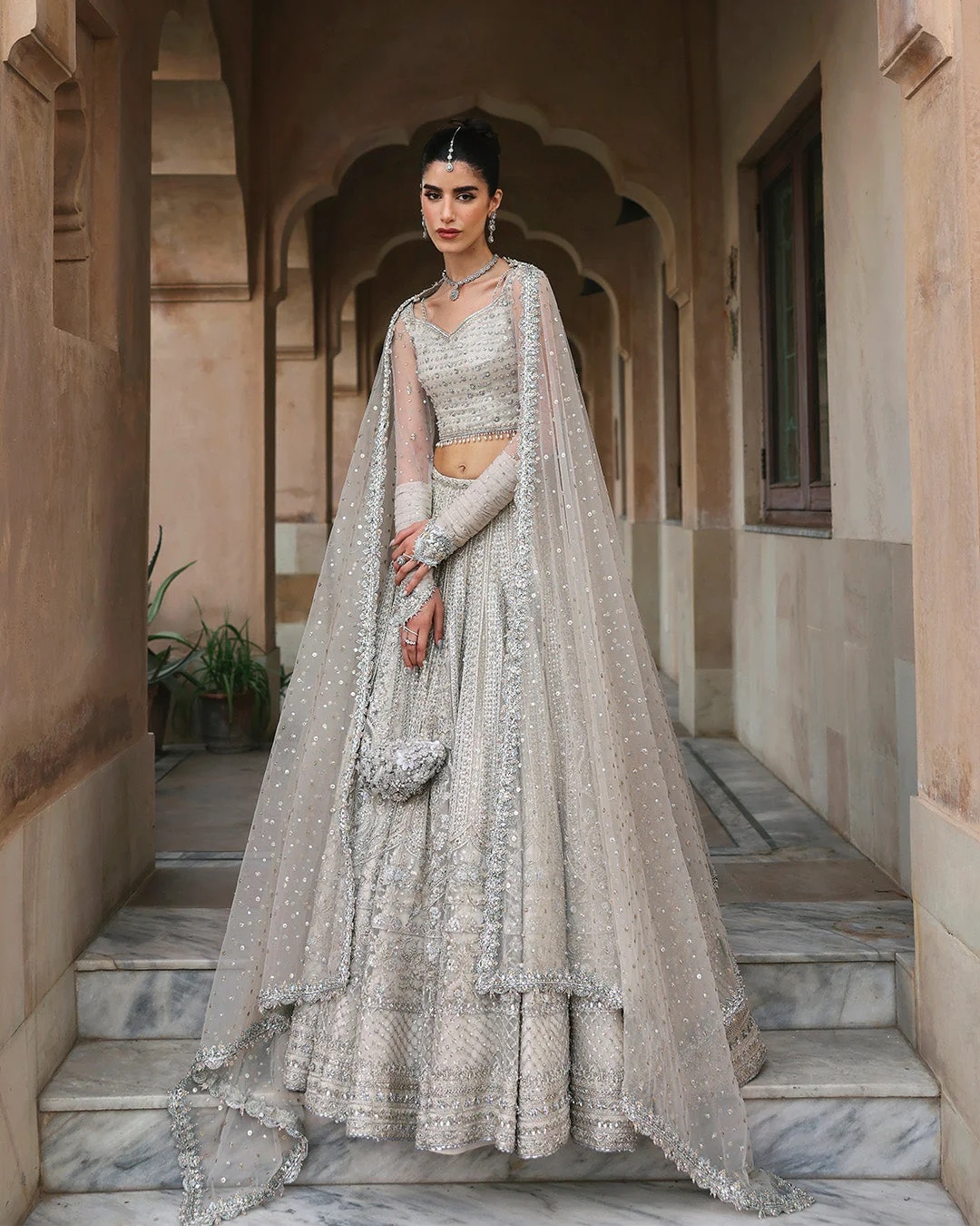 Cammi Pakistani fashion outfit in white tones.