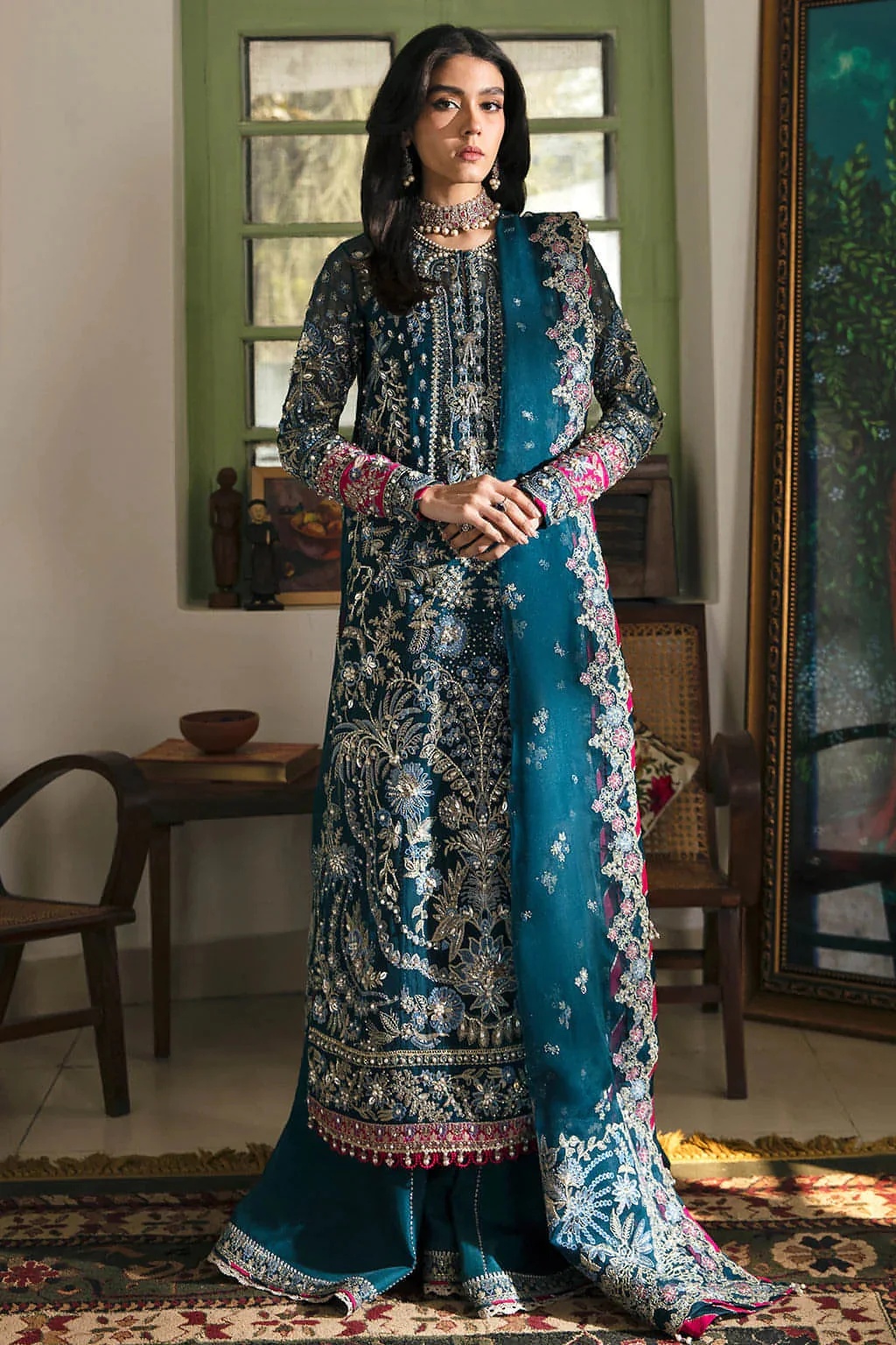 DIANA pakistani fashion outfit with coordinated formal styling.