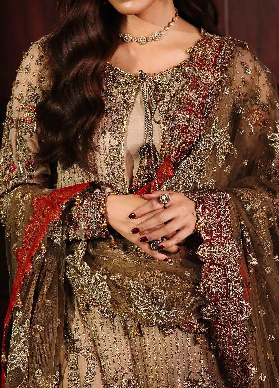 Dastan E Jashan-02 Pakistani fashion outfit in red tones.