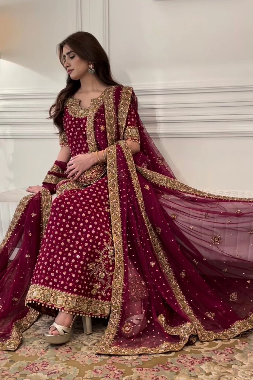 Haris Shakeel - Aisha Afridi pakistani fashion outfit with coordinated formal styling.