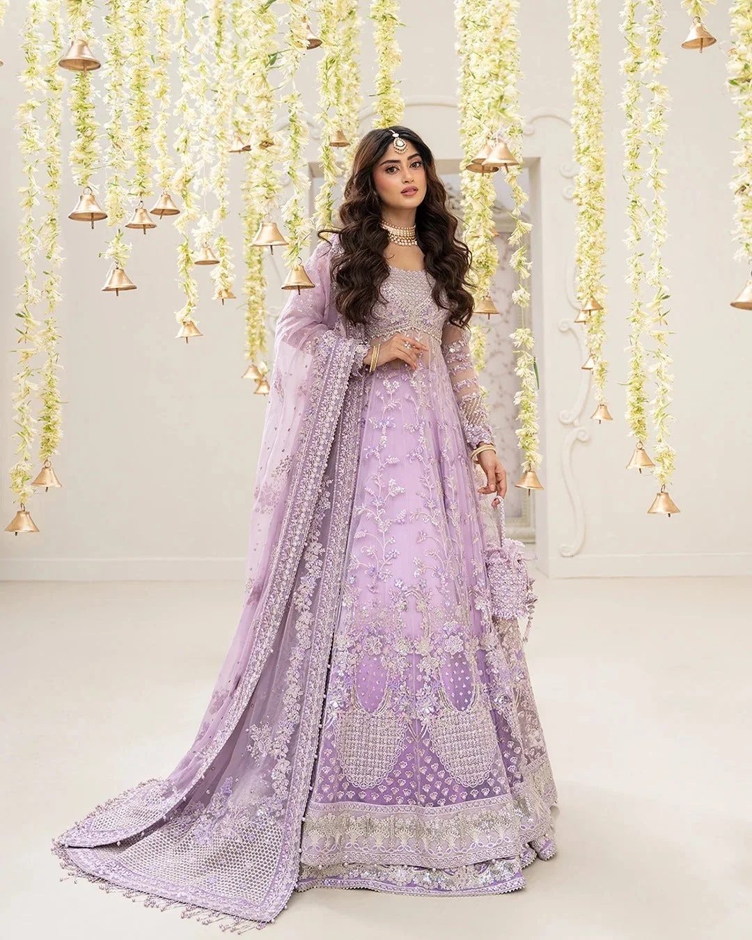 Pinar - Faiza Saqlain Pakistani fashion outfit in lilac tones.