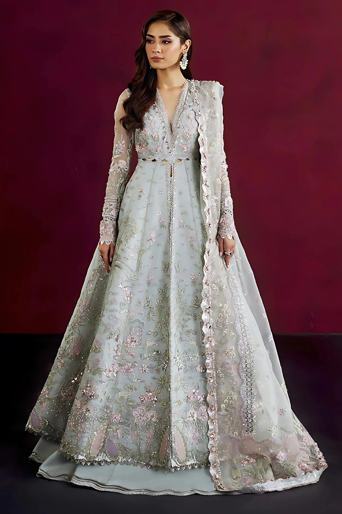 Republic - Aqua Blue pakistani fashion outfit in blue, aqua tones.