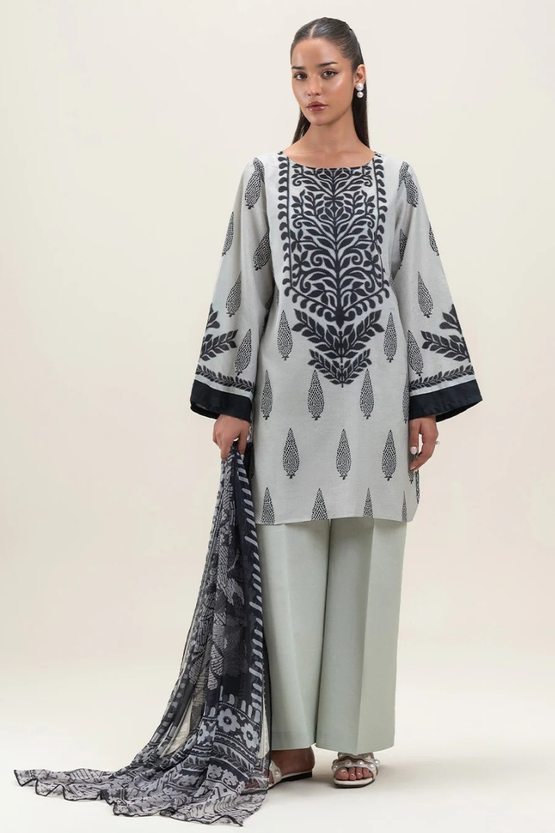 Beechtree Original - 3 Piece Print Lawn Suit-royal Garden (Stitched)