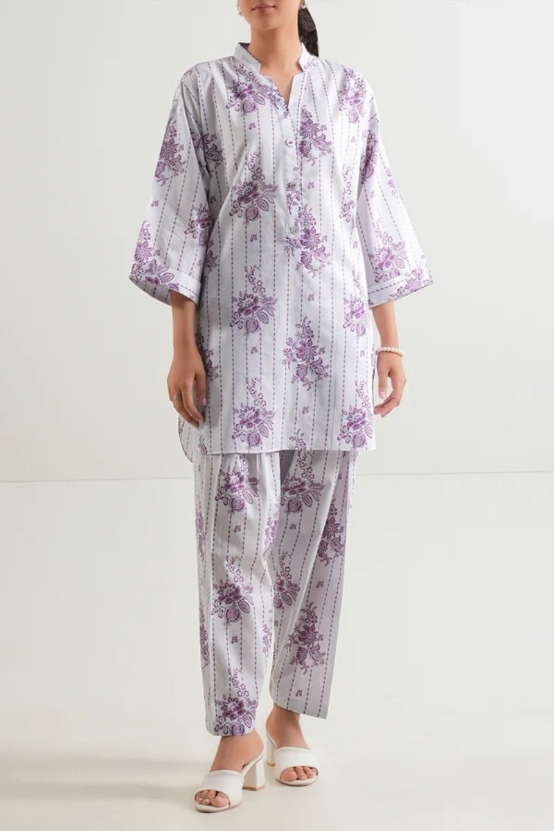 Saya Original - 3 Pcs Printed Lawn Suit with Lace and Hand Work Stitched