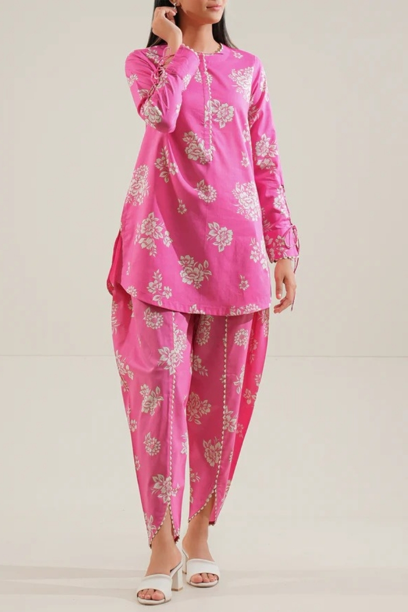 Saya Original - 3 Pcs Printed Lawn Suit with Lace and Hand Work Stitched