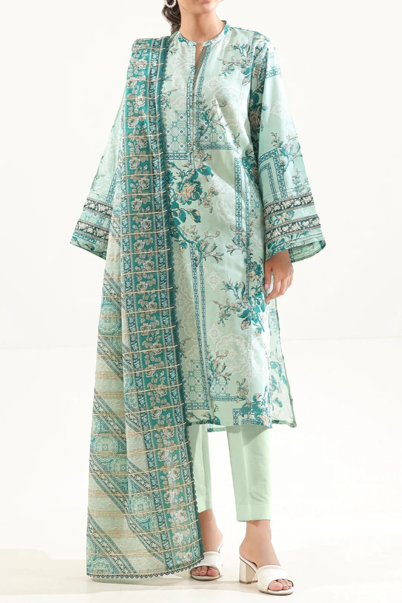 Saya Original - 3 Pcs Printed Lawn Suit with Lace and Hand Work Stitched