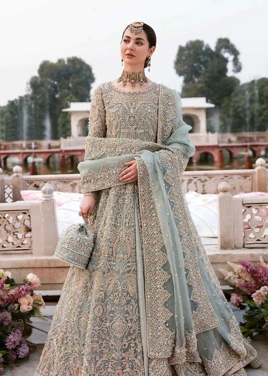 Saleha - Kanwal Malik pakistani fashion outfit in blue tones.