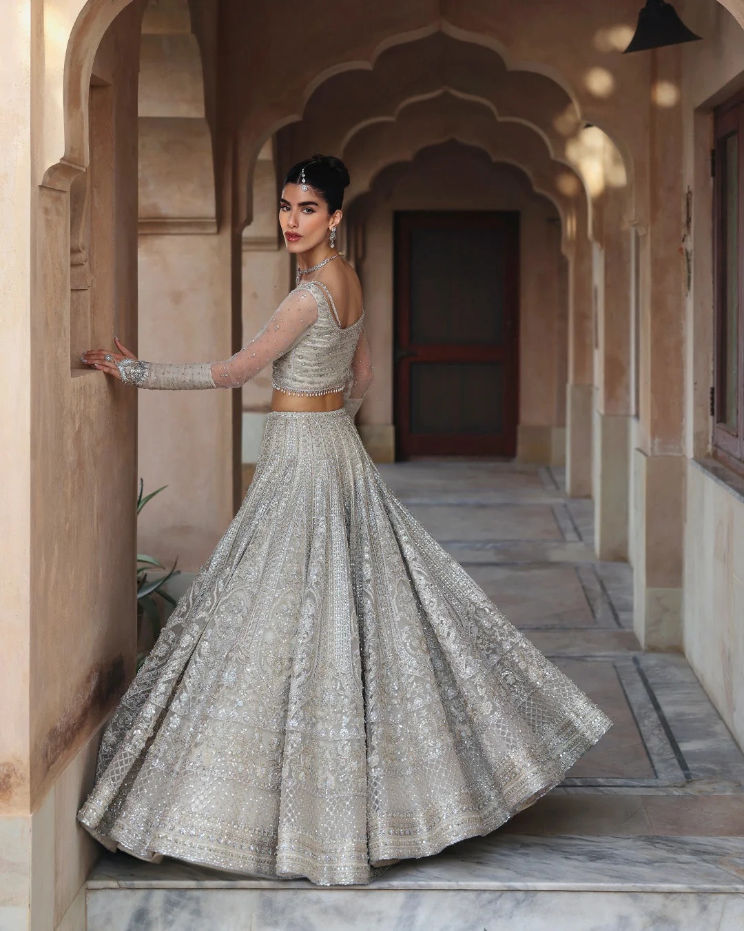 Cammi Pakistani fashion outfit in white tones.