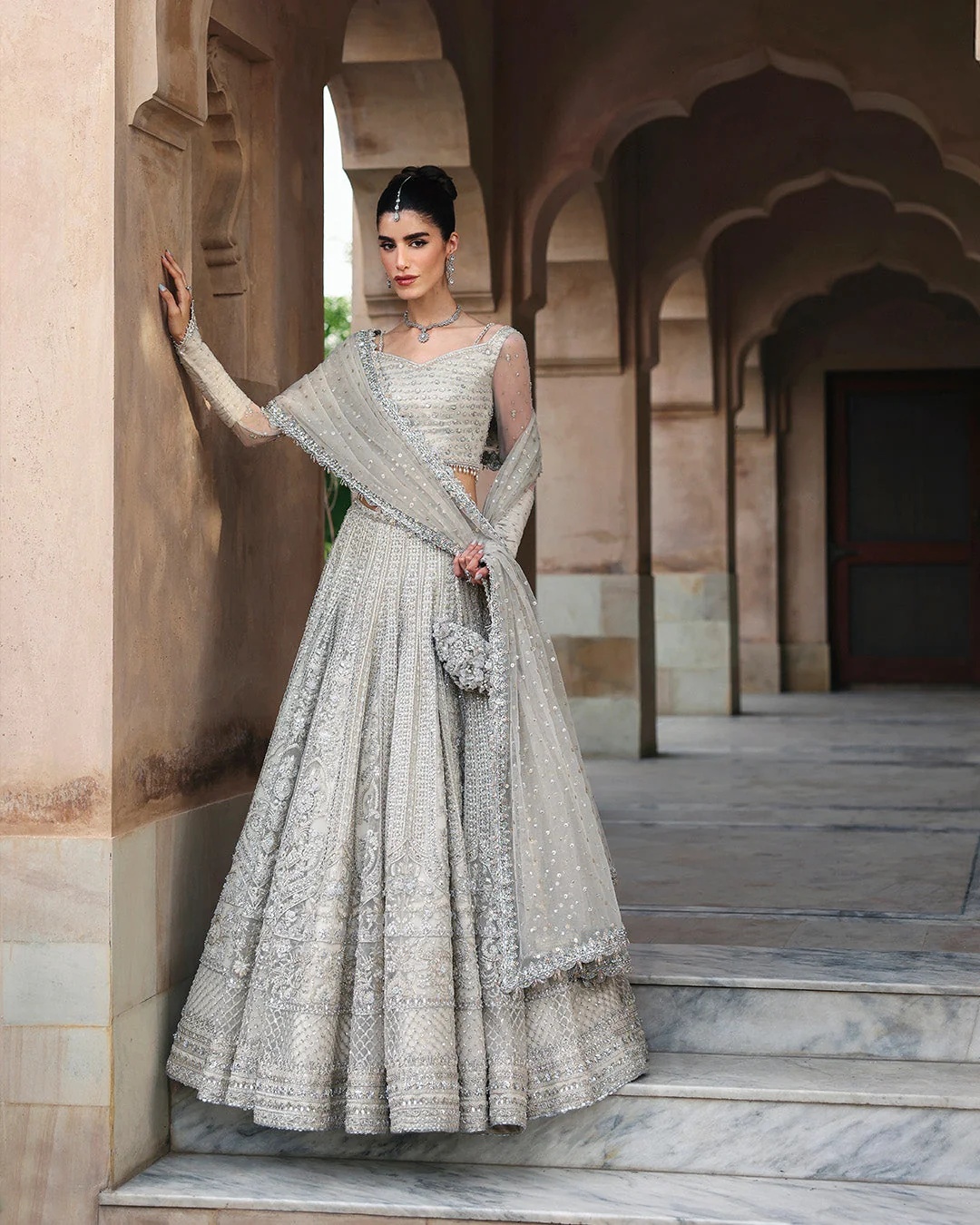 Cammi Pakistani fashion outfit in white tones.