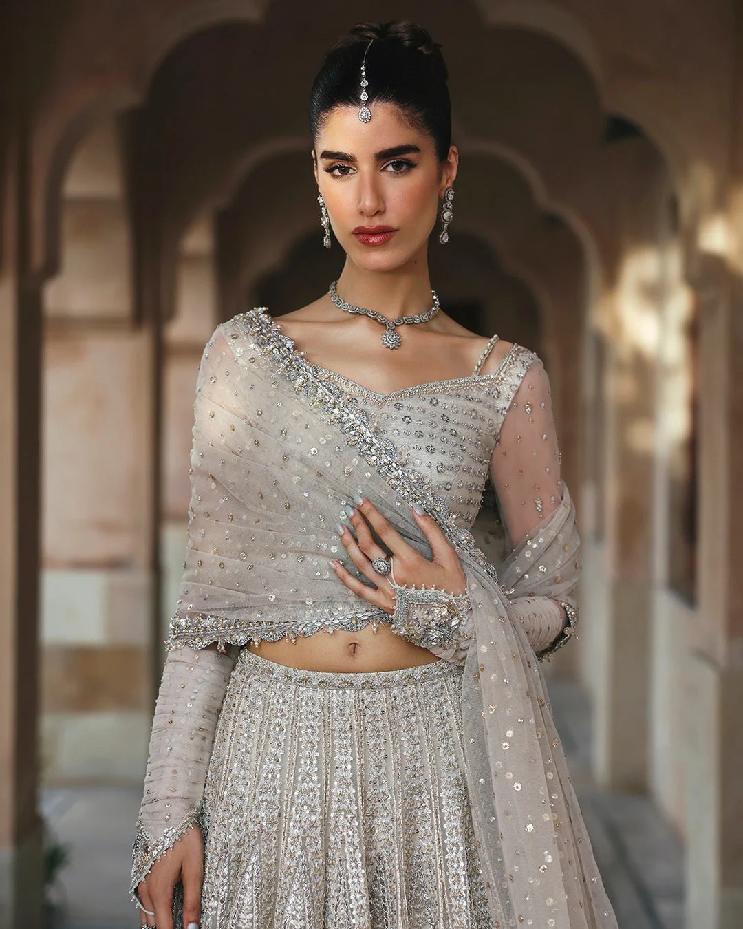 Cammi Pakistani fashion outfit in white tones.