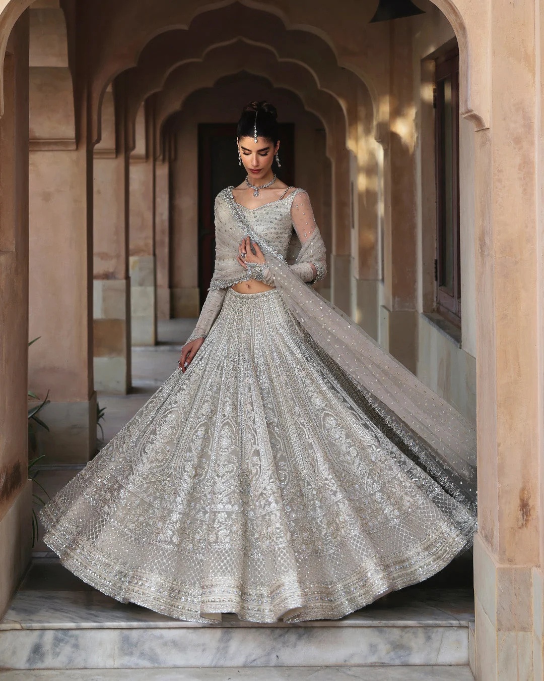 Cammi Pakistani fashion outfit in white tones.