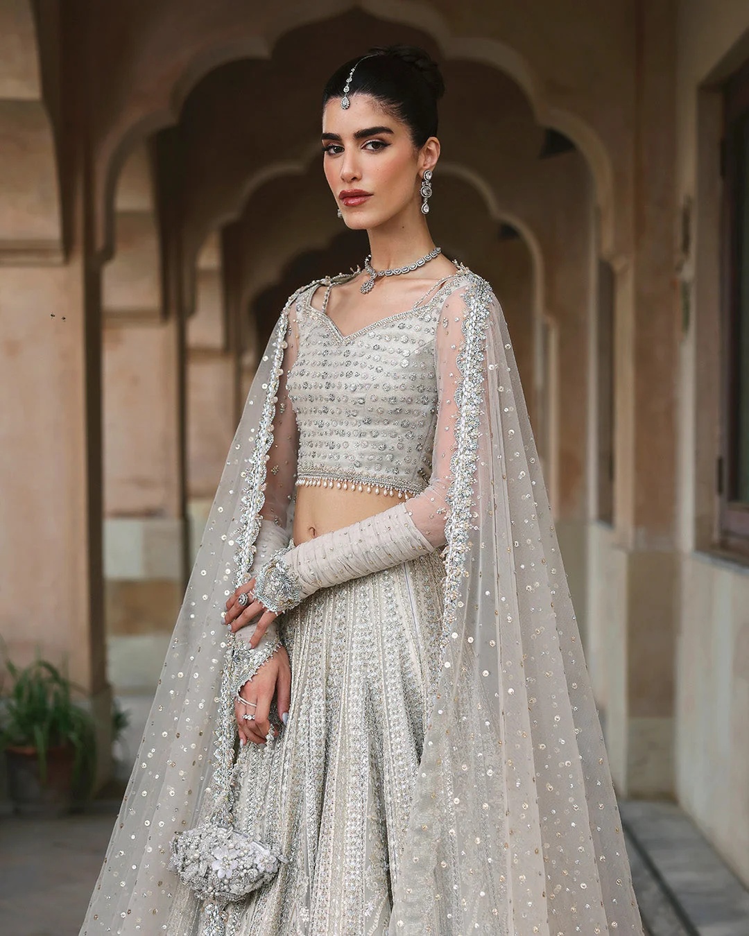 Cammi Pakistani fashion outfit in white tones.